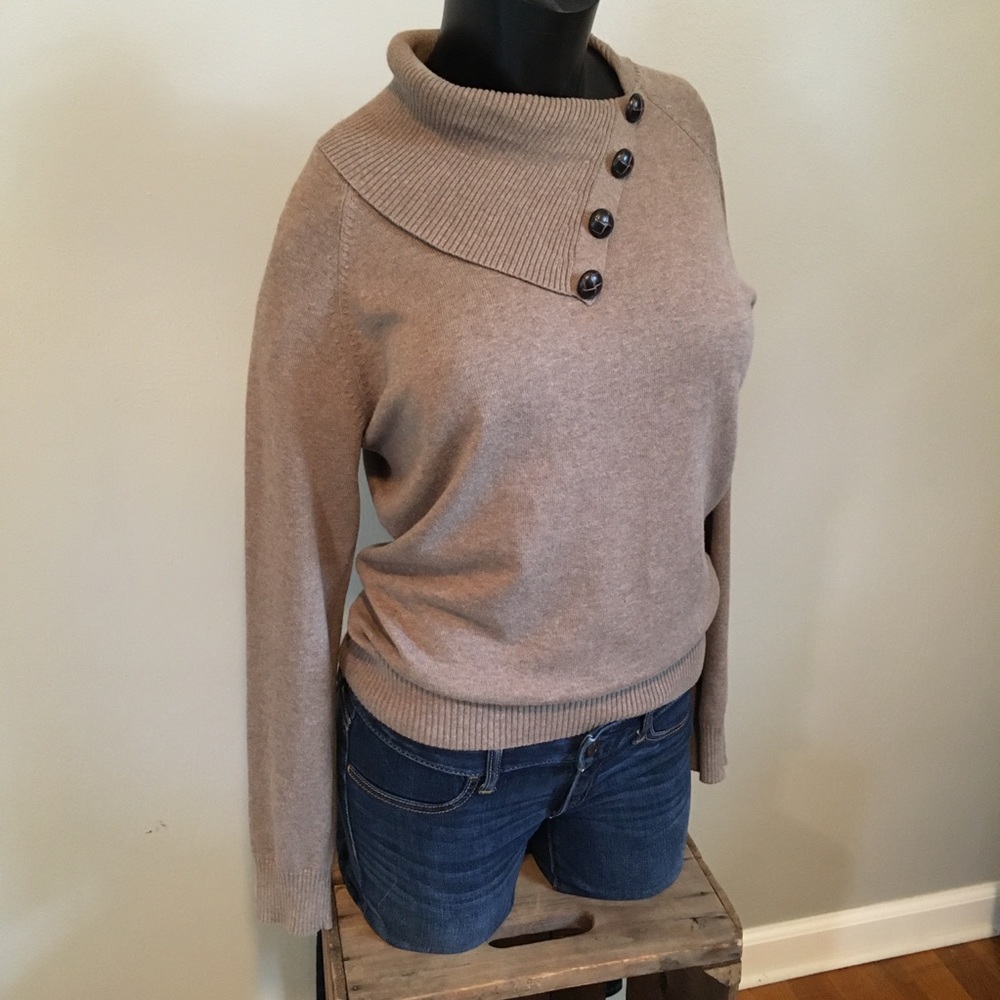 Jeanne Pierre asymmetric cowl neck sweater S NWT